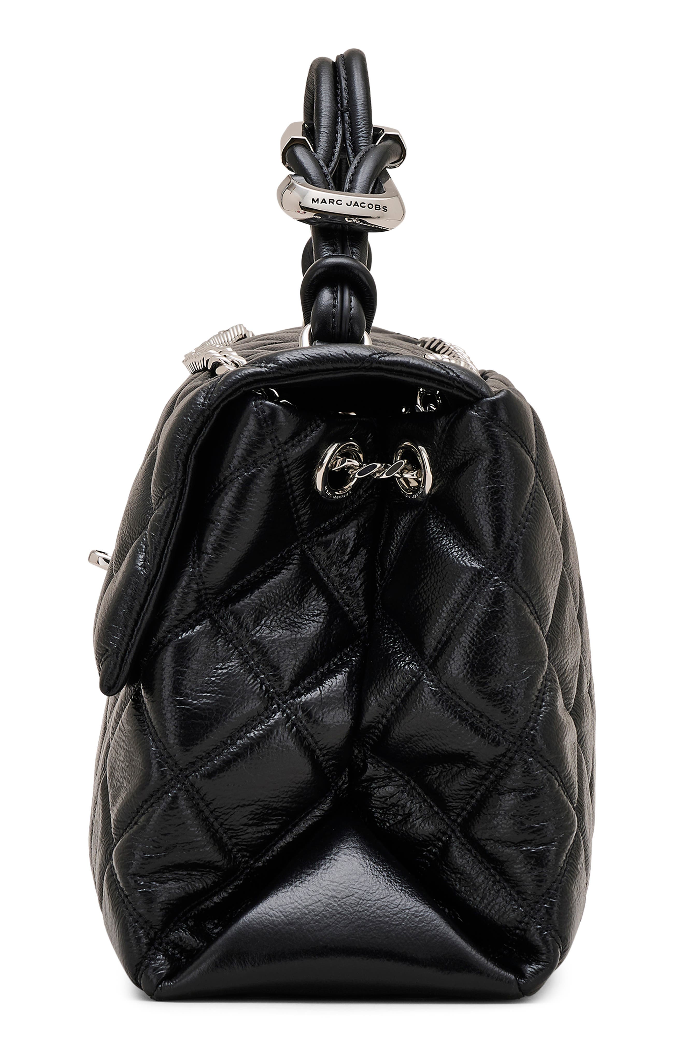 The XL Dual Chain Diamond Quilted Convertible Leather Shoulder Bag