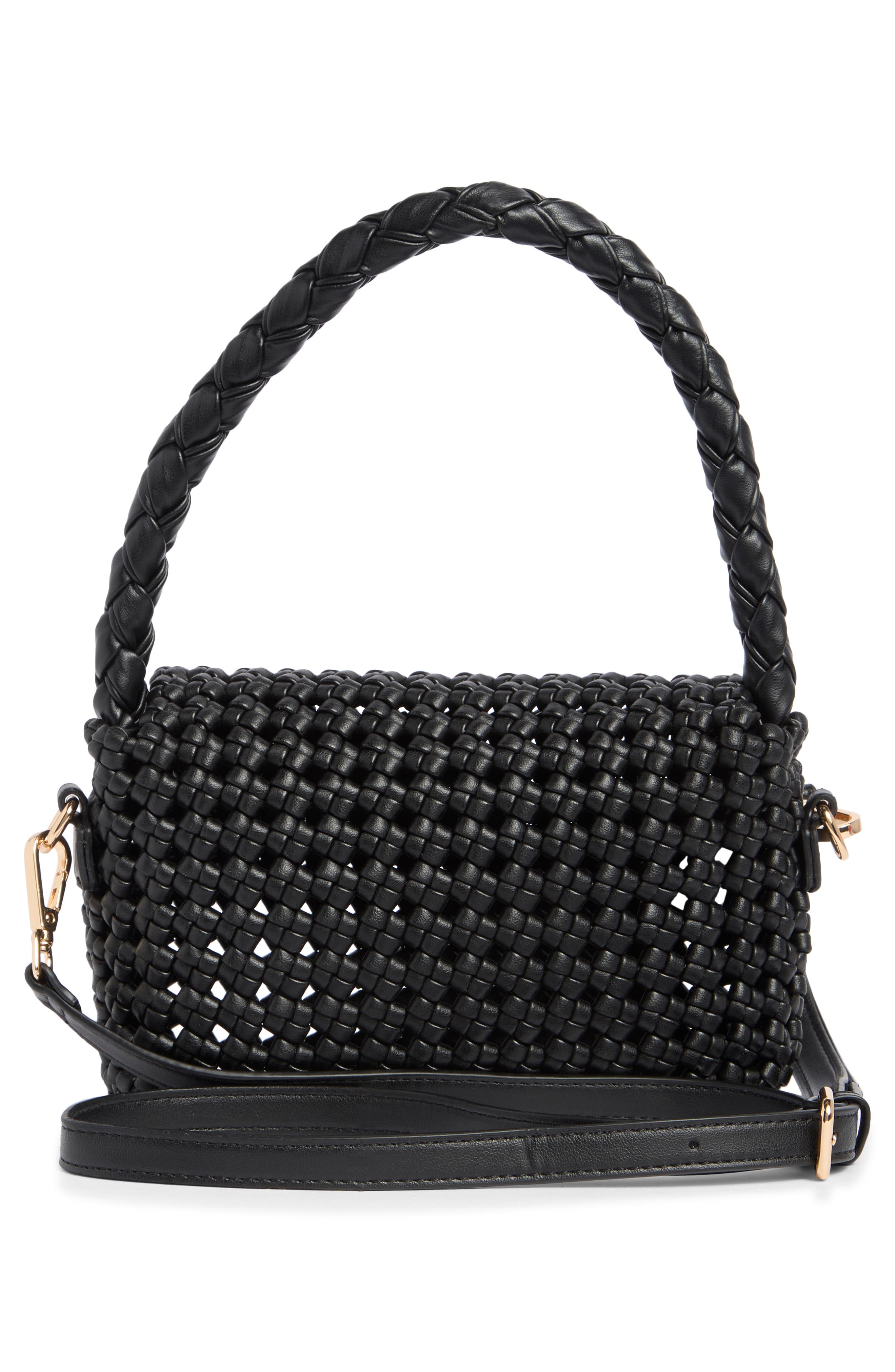 URBAN EXPRESSIONS HANDBAGS Braided Top Handle Satchel, Alternate, color, 