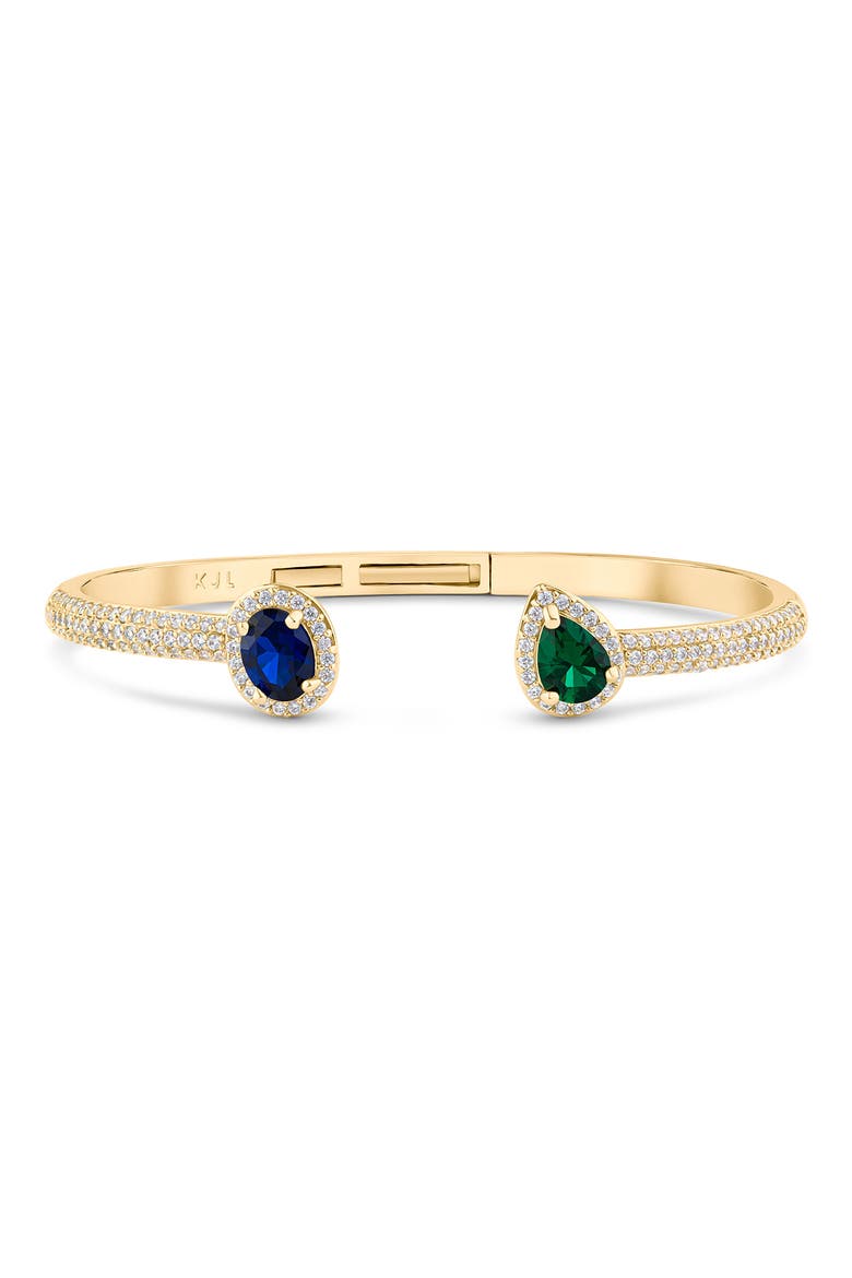 Cubic Zirconia Hinged Cuff Bracelet, Main, color, MULTI/ GOLD