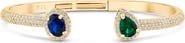 CZ by Kenneth Jay Lane Cubic Zirconia Hinged Cuff Bracelet