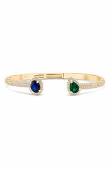 CZ by Kenneth Jay Lane Cubic Zirconia Hinged Cuff Bracelet