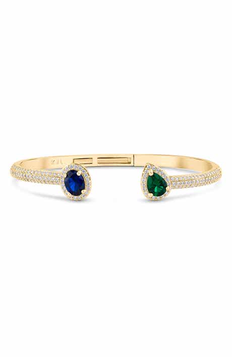 CZ by Kenneth Jay Lane Cubic Zirconia Hinged Cuff Bracelet