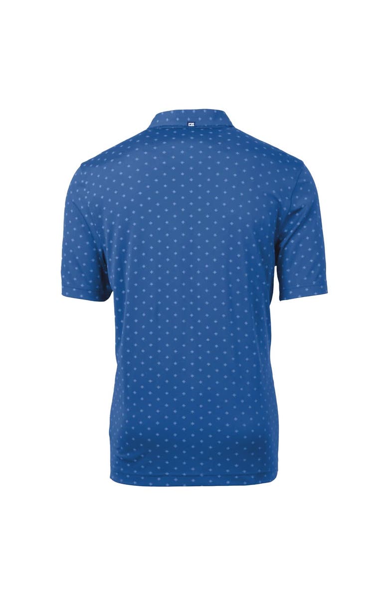 Cutter & Buck Men's Cutter & Buck Blue Fresno State Bulldogs Virtue Eco Pique Tile Recycled Polo, Alternate, color, 