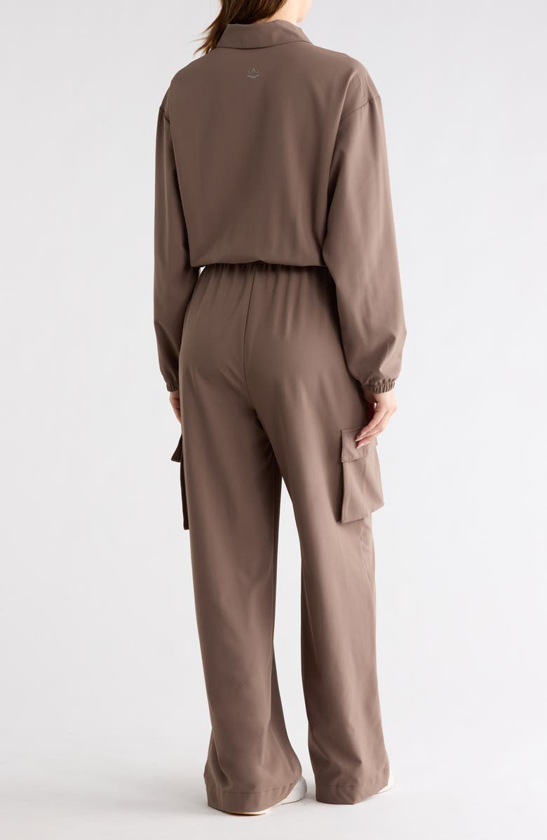 Beyond Yoga Long Sleeve Cargo Jumpsuit, Alternate, color, Dune