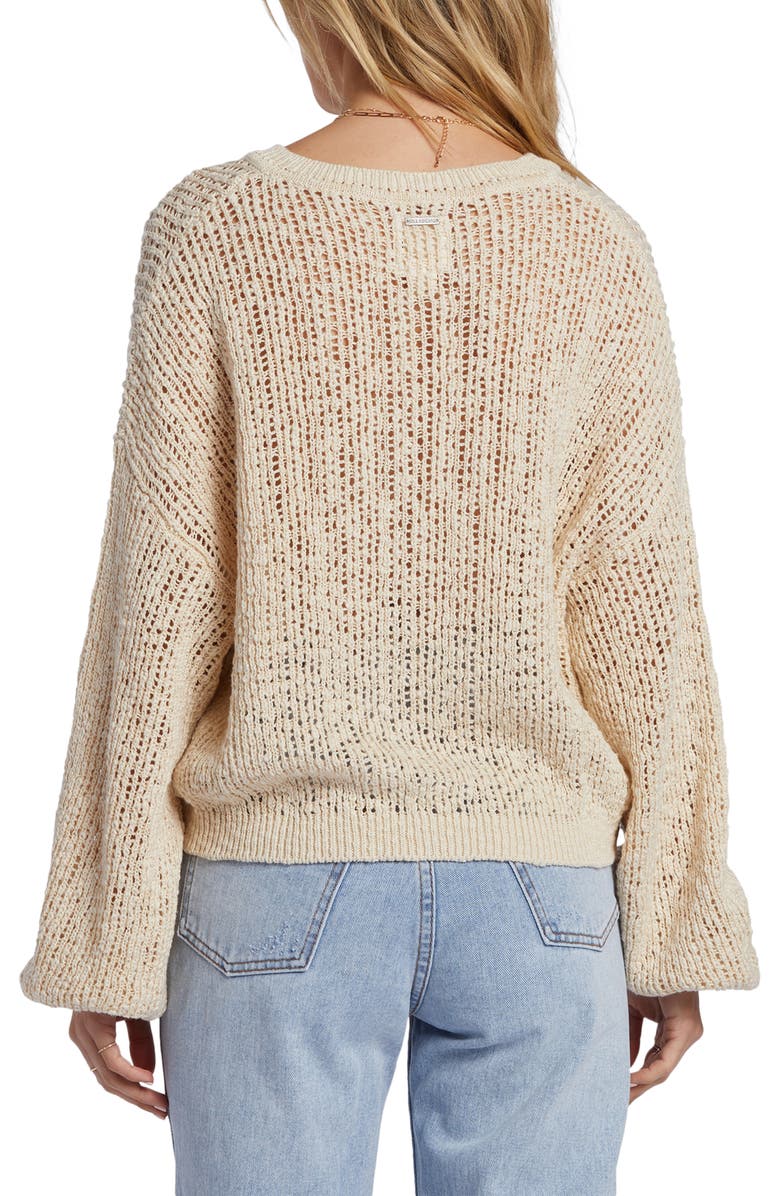 Billabong Warmin' Up Open Stitch Cardigan, Alternate, color, Whitecap