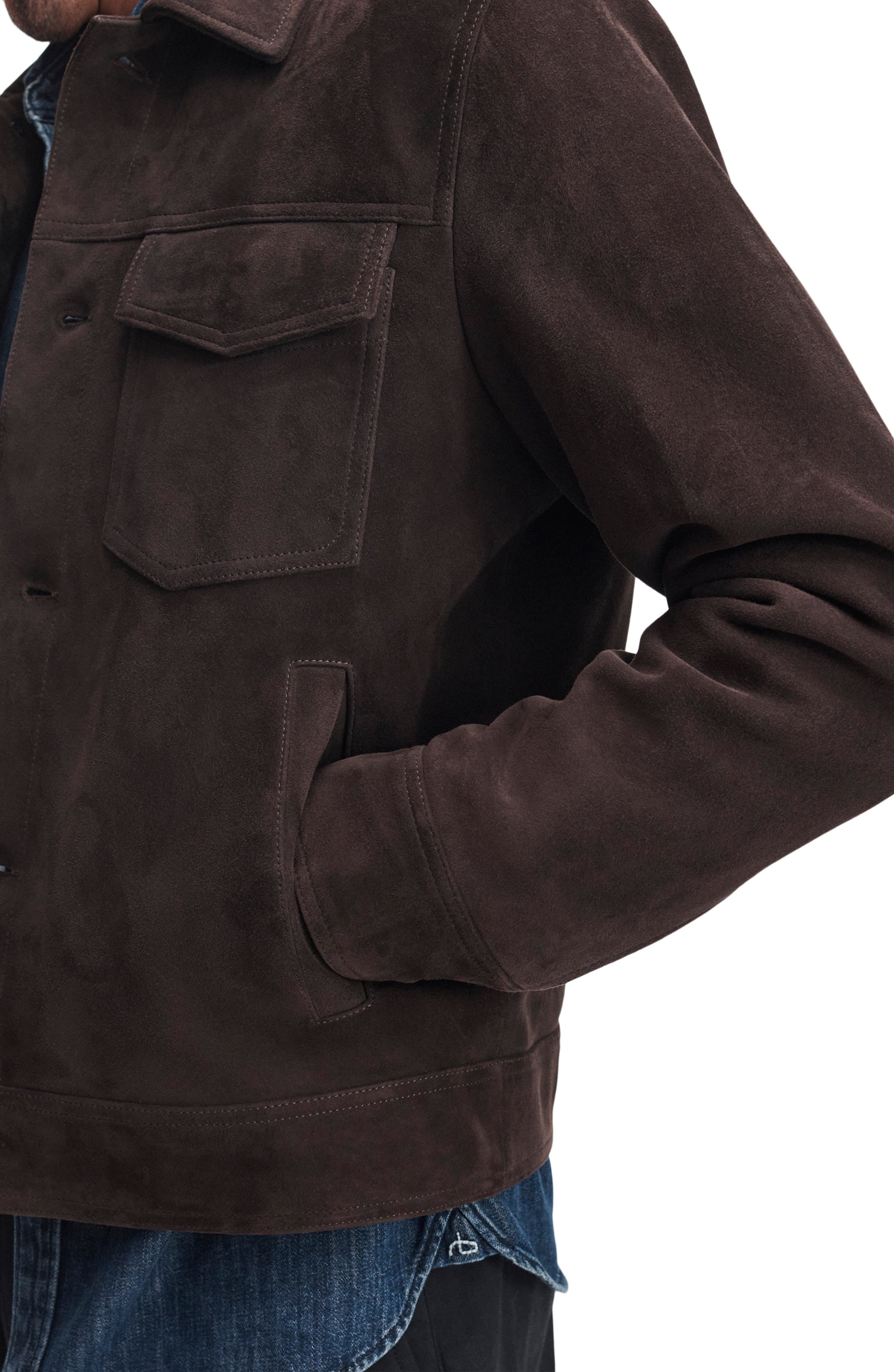 Suede Trucker Jacket (Men) | Nordstrom