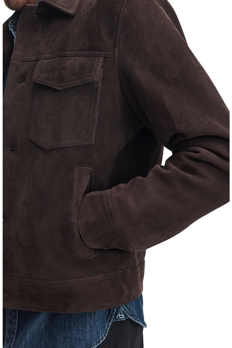 Suede Trucker Jacket, Alternate, color, BROWN