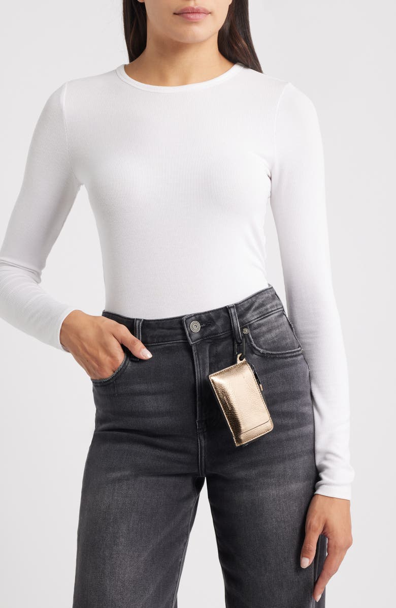 AllSaints Remy Leather Wallet, Alternate, color, Warm Brass