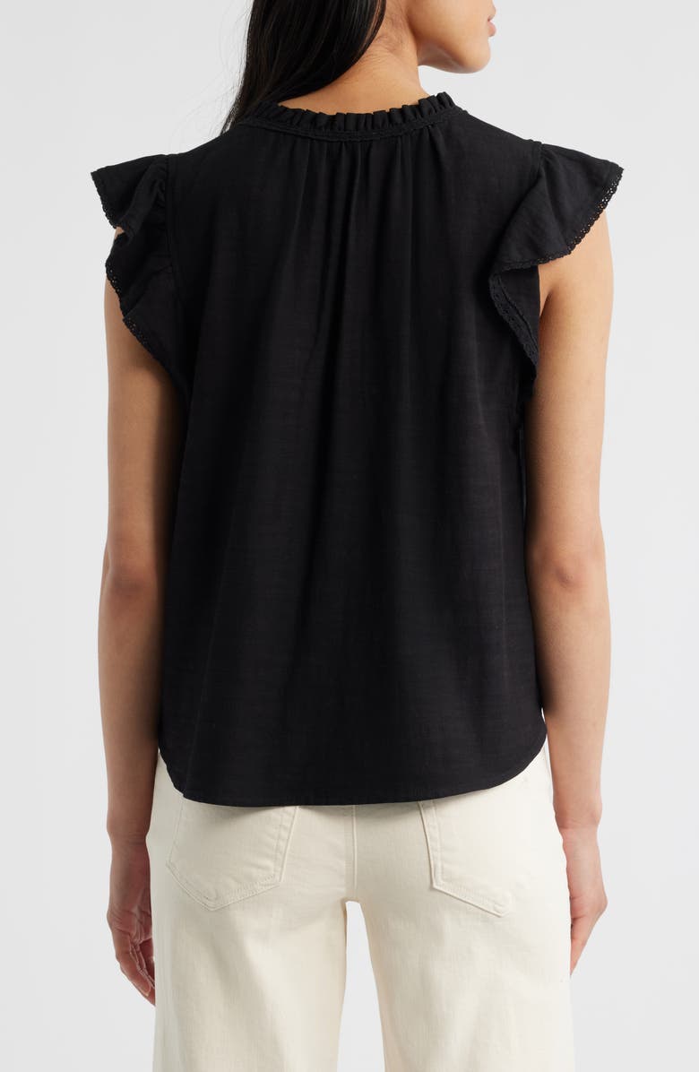 Wit & Wisdom Flutter Sleeve Top, Alternate, color, Black