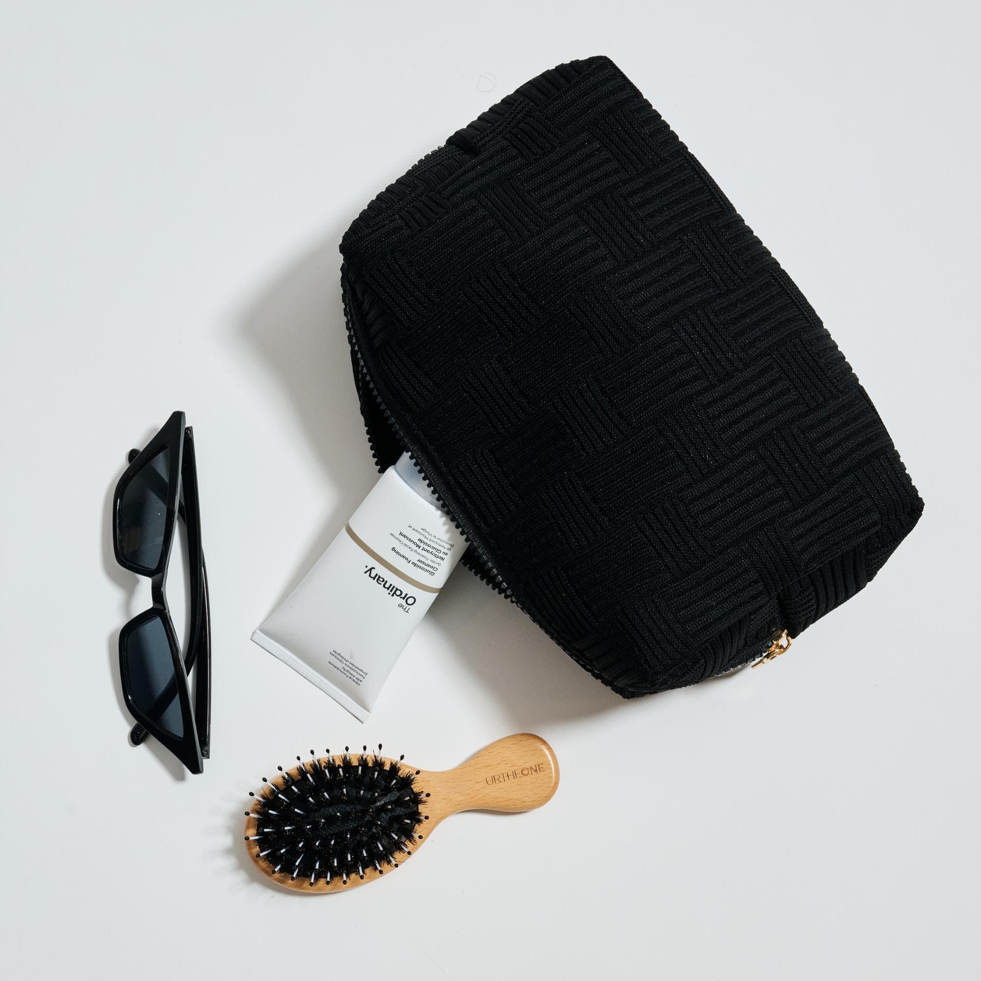 Hatchway Cosmetic & Travel Organizer Pouch, Main, color, Black