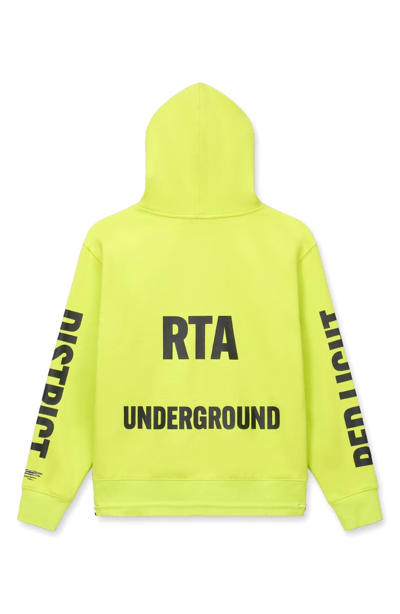 RtA Jordon Underground Graphic Hoodie, Alternate, color, Neon Underground