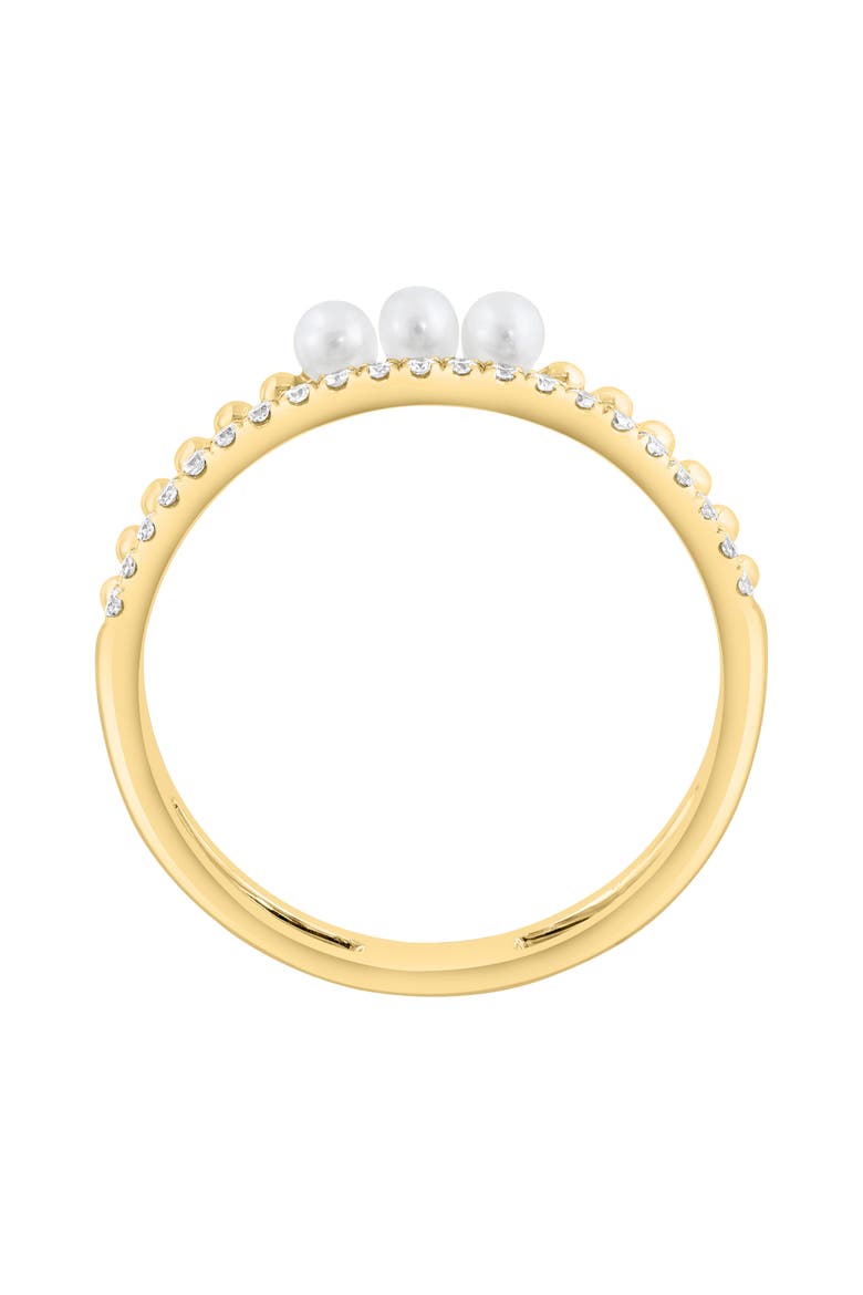 Freshwater Pearl & Diamond Statement Ring, Alternate, color, WHITE