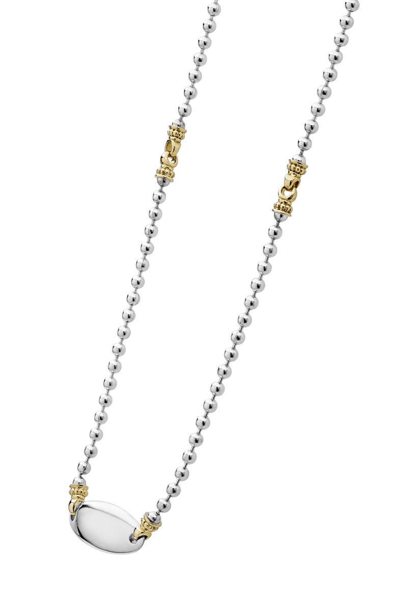 Beloved Oval Plate Chain Necklace, Alternate, color, SILVER