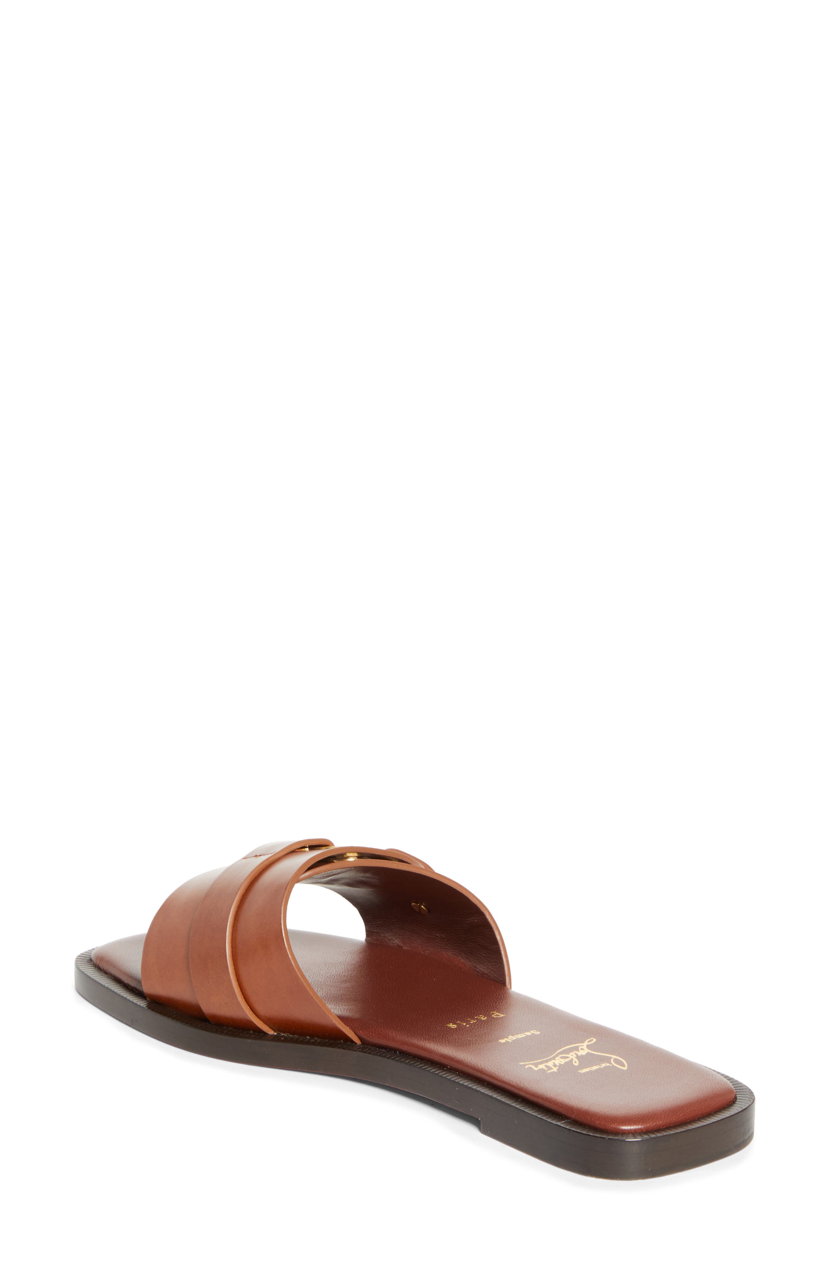 Her in Roma Mule Flat, Alternate, color, DARK CARMINE/ LIN COGNAC