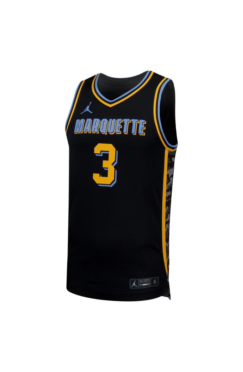 Nike Men's Nike #3 Black Marquette Golden Eagles Replica Basketball Jersey, Alternate, color, Black