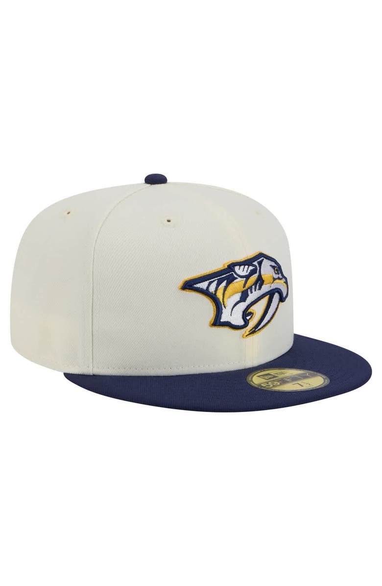 New Era Men's New Era White Nashville Predators Chrome Two-Toned 59FIFTY Fitted Hat, Alternate, color,