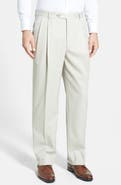 Berle Pleated Classic Fit Wool Gabardine Dress Pants