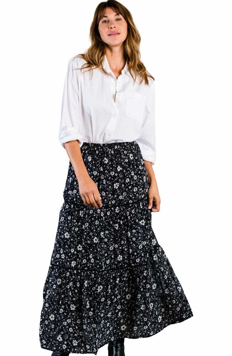 ABLE Erin Tiered Maxi Skirt, Main, color,