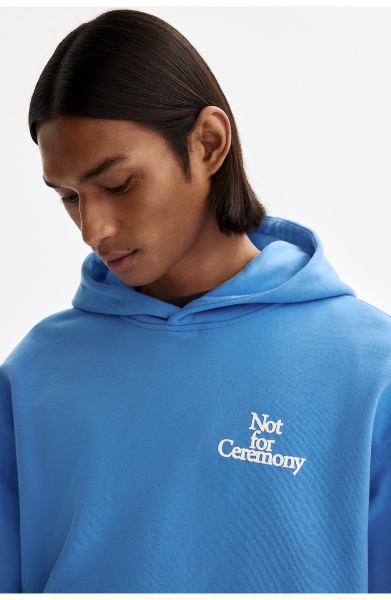 H&M Loose Fit Motif-detail Hoodie, Alternate, color, Light Blue/Not For Ceremony