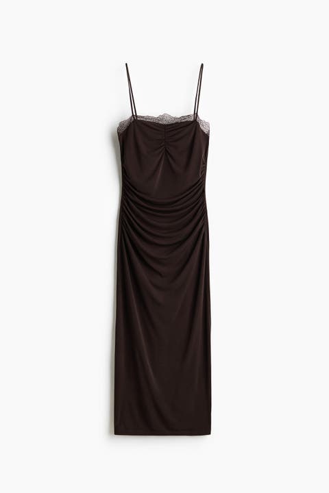 Lace-trimmed Jersey Dress
