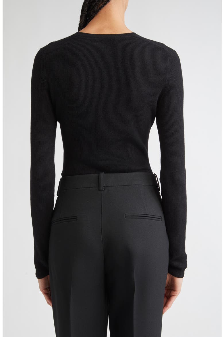 Hutton Cashmere Rib Sweater, Alternate, color, BLACK