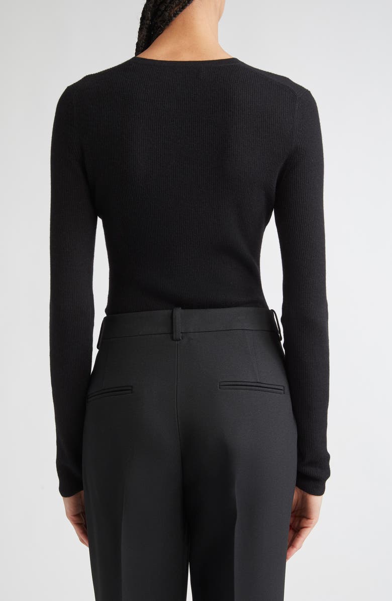 Michael Kors Collection Hutton Cashmere Rib Sweater, Alternate, color, Black