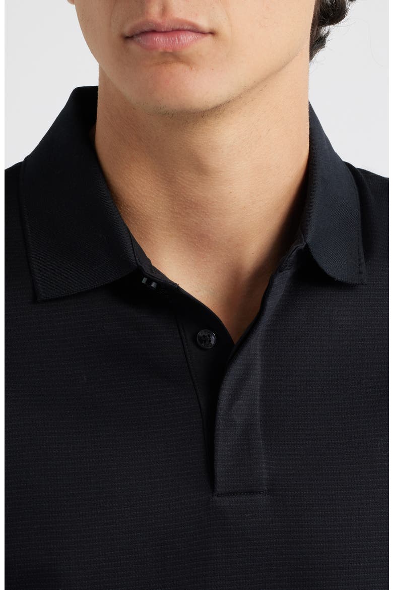Pado Long Sleeve Cotton Polo, Alternate, color, BLACK
