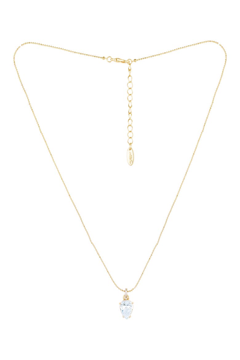 Cubic Zirconia Pendant Necklace, Main, color, GOLD