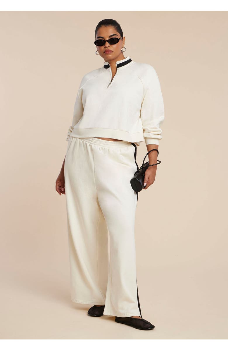 ELOQUII Stripe Detail Sweatpant, Main, color, Jet Stream