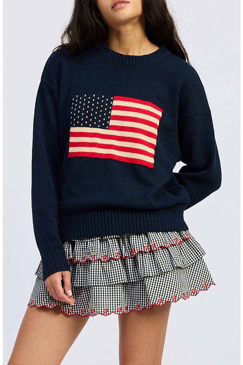 Coco Sweater, Main, color, NAVY RED