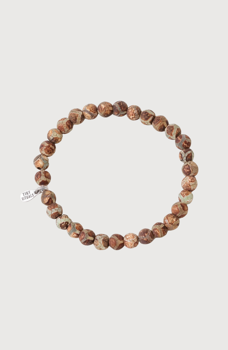 Tiny Rituals Tibetan Honeycomb Agate Energy Bracelet, Alternate, color, Honeycomb Brown