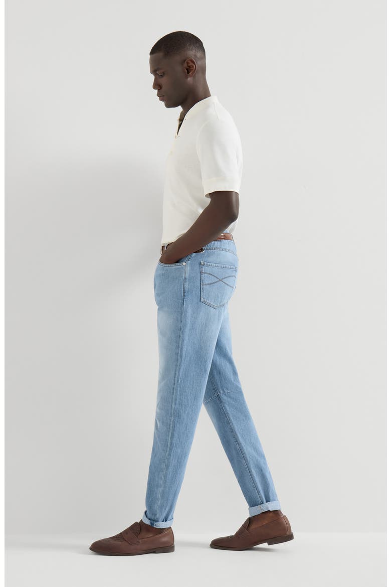 Lightweight denim five-pocket trousers, Alternate, color, Light Blue Denim