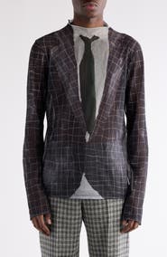 Acne Studios Elway Suit Trompe l'Oeil Print Long Sleeve Mesh T-Shirt