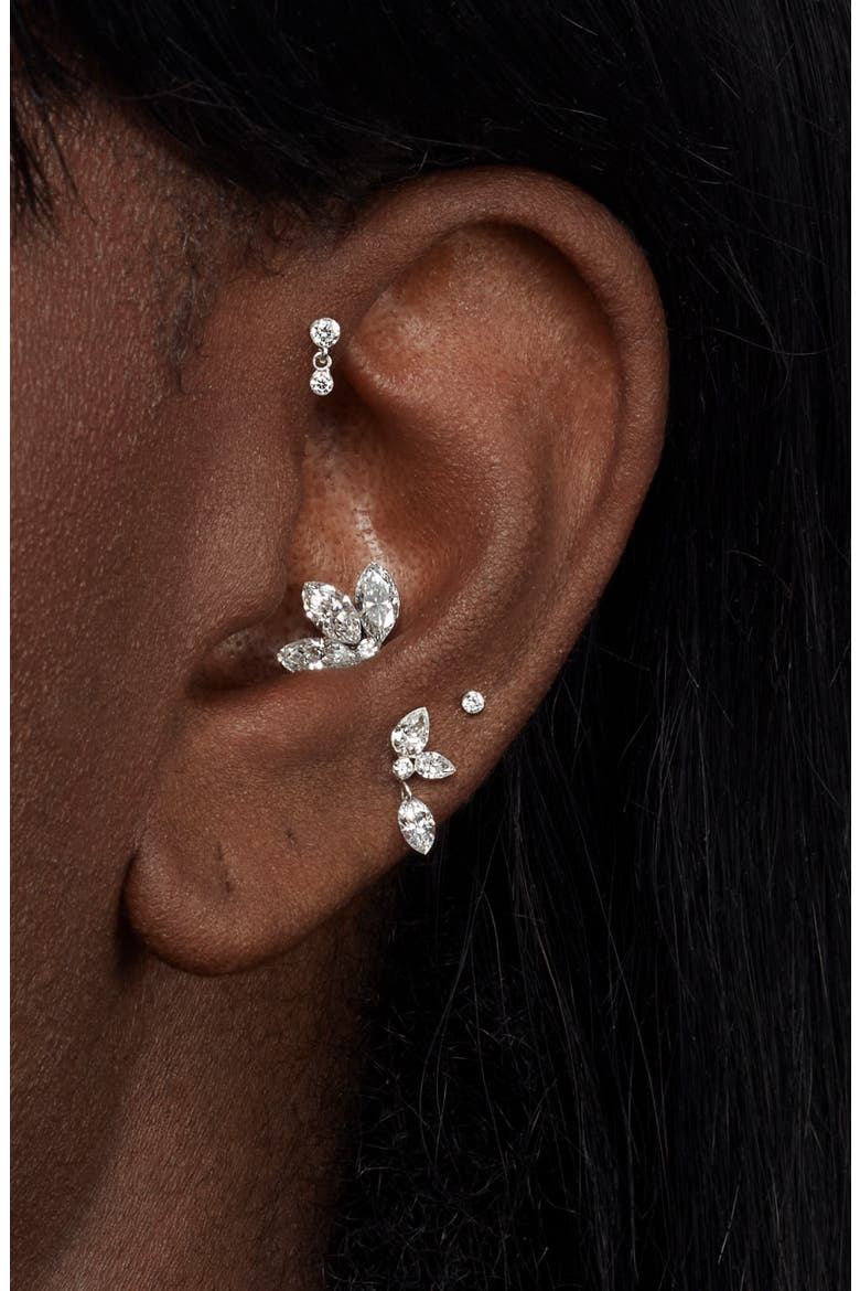 Invisible Set Diamond Dangle Stud Earring, Alternate, color, YELLOW GOLD