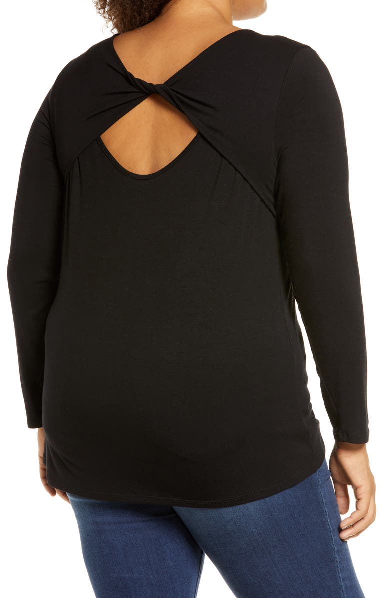Loveappella Twist Back Top, Alternate, color, Black