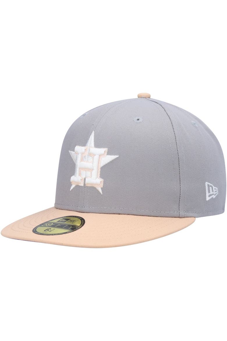 Men's New Era Gray/Peach Houston Astros 2004 MLB All-Star Game Purple Undervisor 59FIFTY Fitted Hat, Alternate, color, Gray