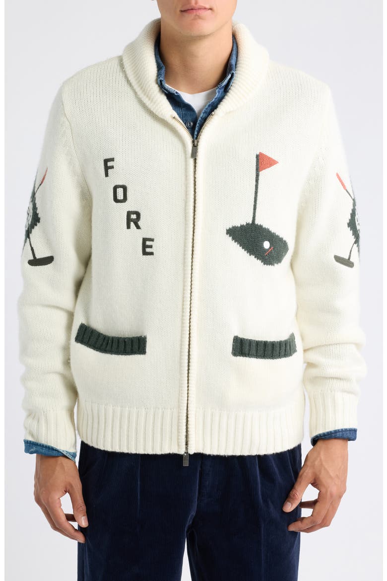 Lewis Golf Zip Cardigan, Alternate, color, CREAM