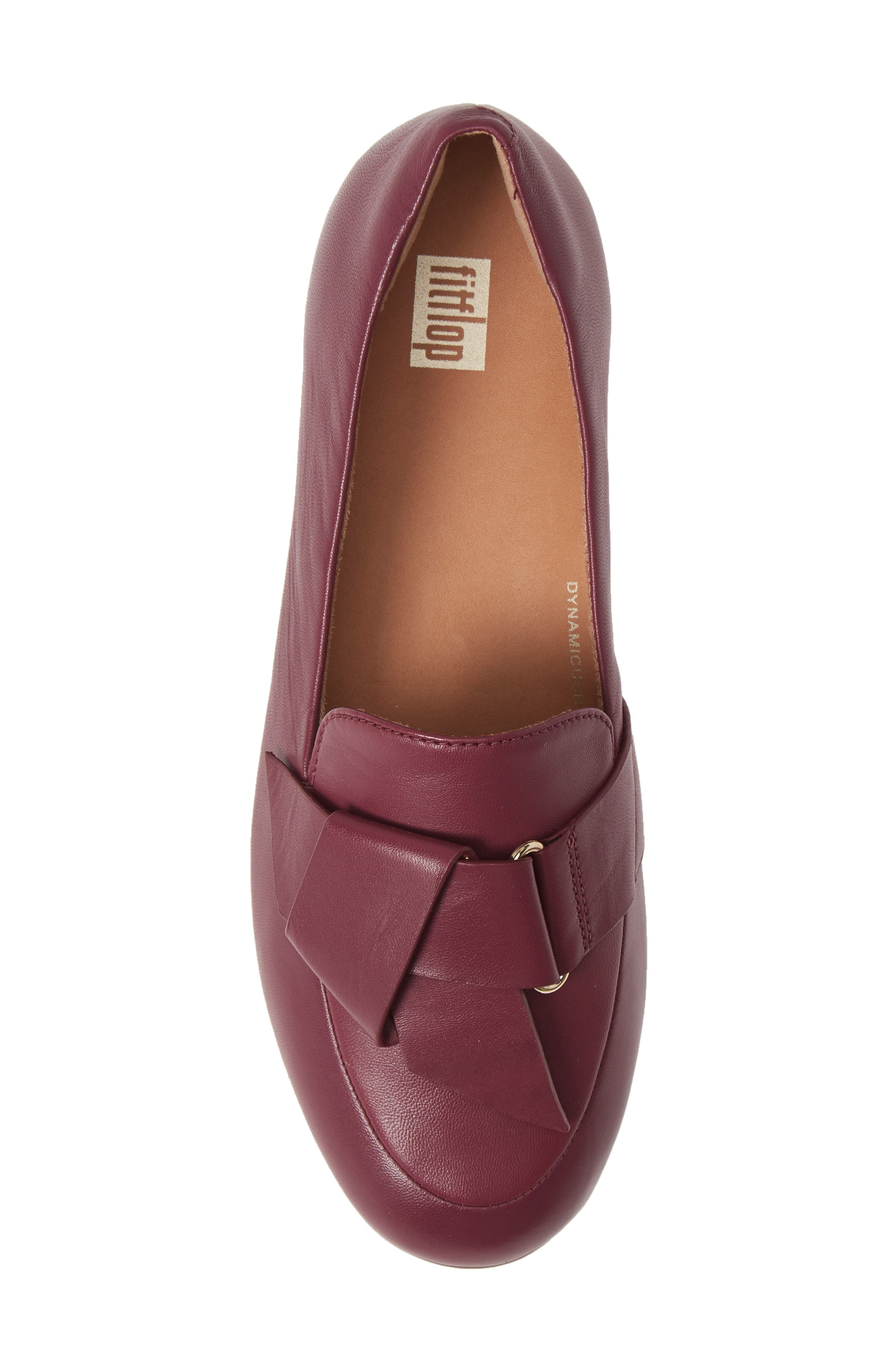 Lena Knot Loafer, Alternate, color, LINGONBERRY LEATHER