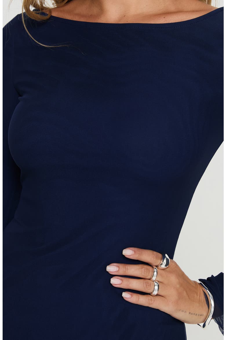 Lukea Long Sleeve Mesh Minidress, Alternate, color, NAVY