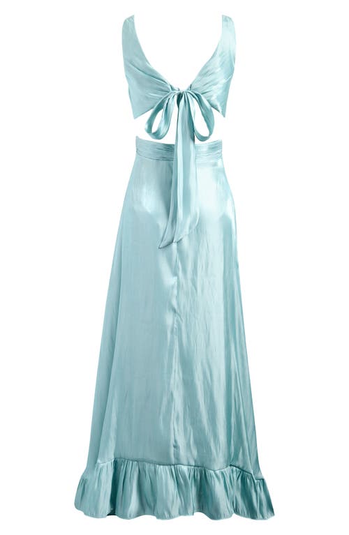 LULUS LULUS RYLEE SATIN MAXI COCKTAIL DRESS