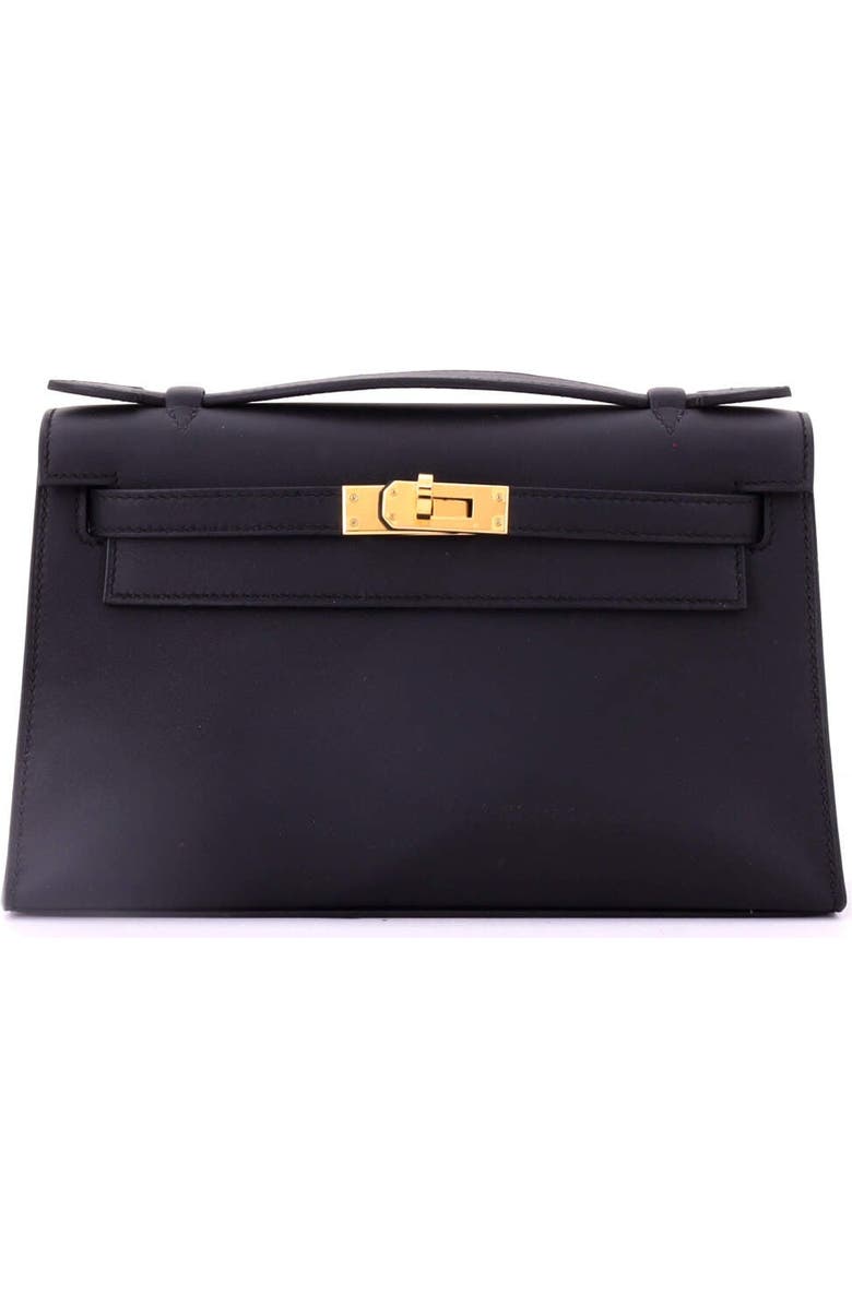 Pre-Owned Hermes Kelly Pochette Swift, Main, color, Noir