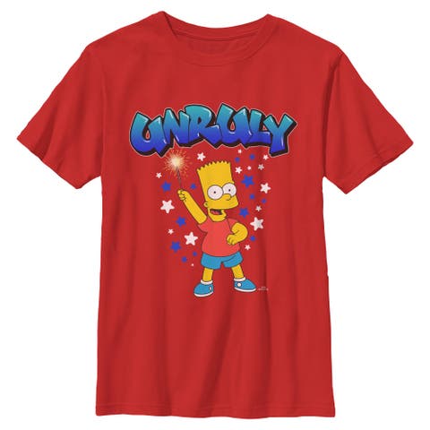 Boy's The Simpsons Bart Unruly Sparkler  Graphic T-Shirt