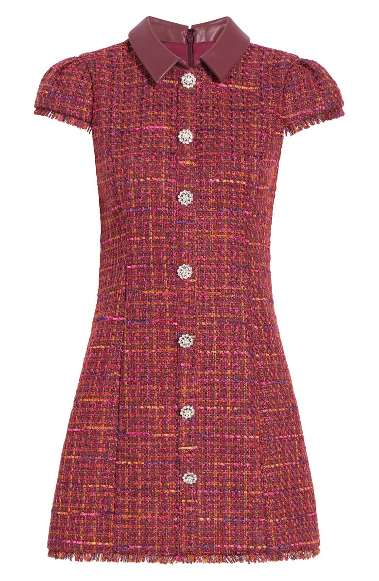 LIKELY Riello Fringe Tweed Minidress, Alternate, color, Wine Multi