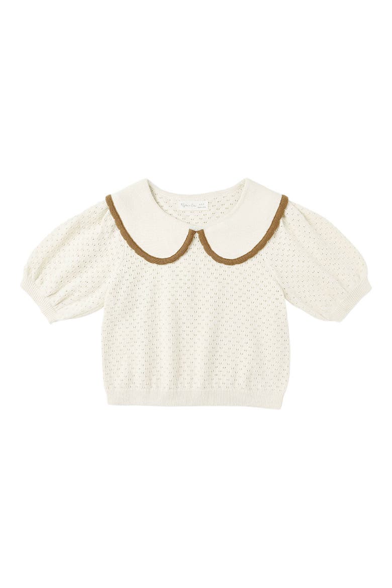 Kids' Pointelle Collared Sweater, Main, color, NATURAL