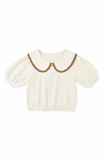 Kids' Pointelle Collared Sweater