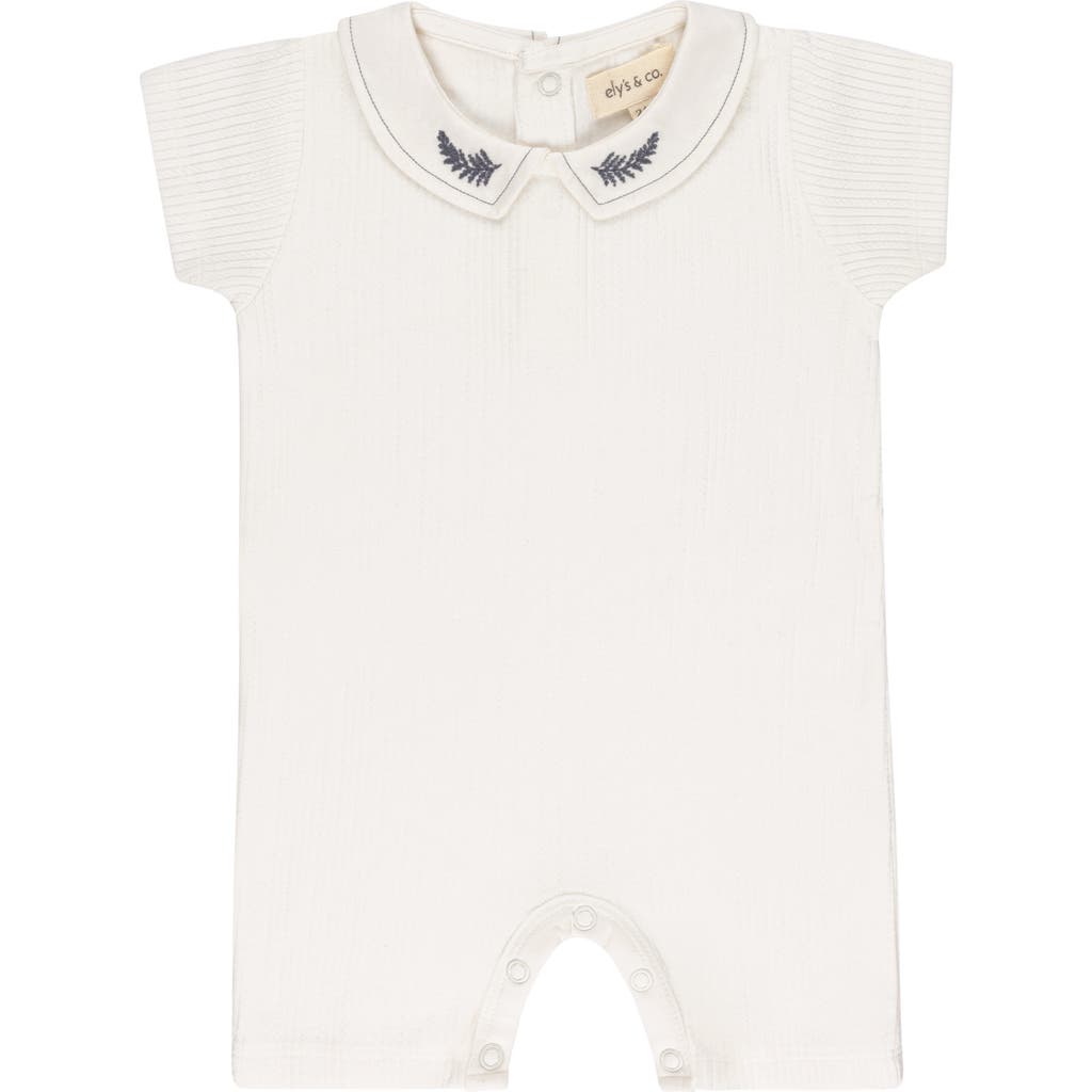 Ely's & Co. Organic Cotton Embroidered Collar Collection In Neutral
