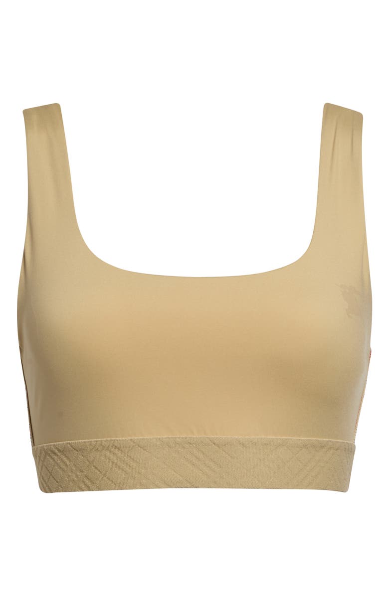 Burberry Alana EKD Check Detail Sports Bra, Main, color, Beige