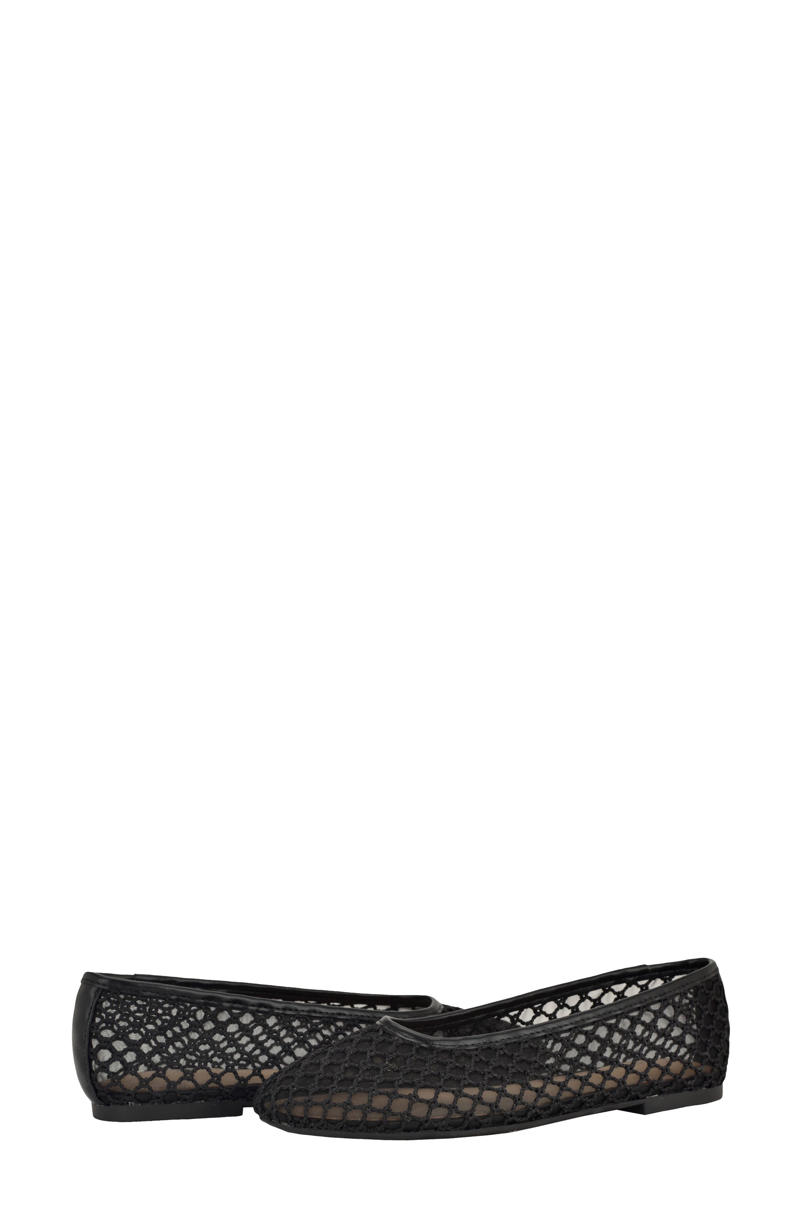 Calvin Klein Delicate Mesh Ballet Flat, Alternate, color, Black
