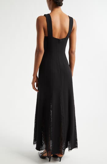 Emmie Lace Paneled Midi A-Line Dress