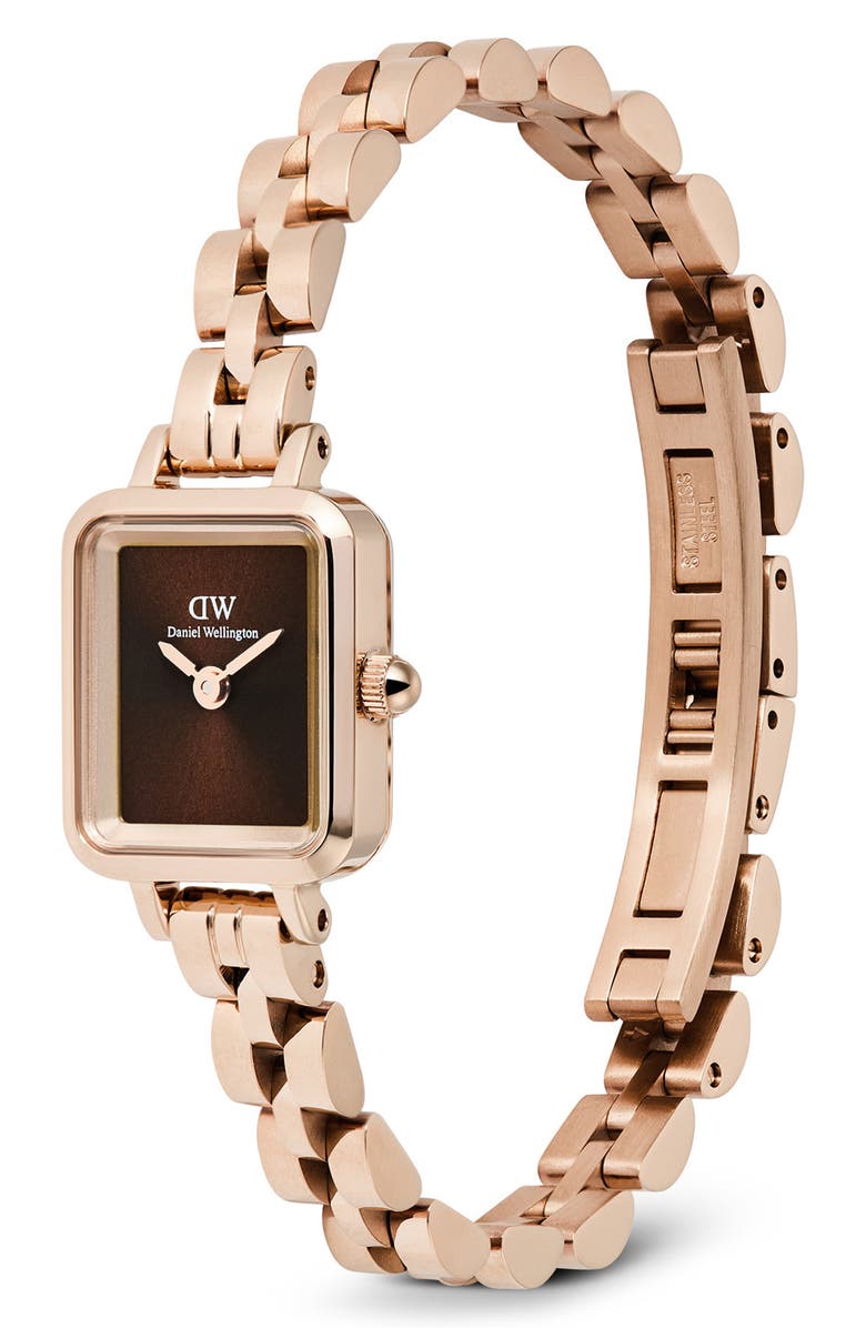 Daniel Wellington Quadro Mini Bracelet Watch, 15mm x 18mm, Alternate, color, Rose Gold